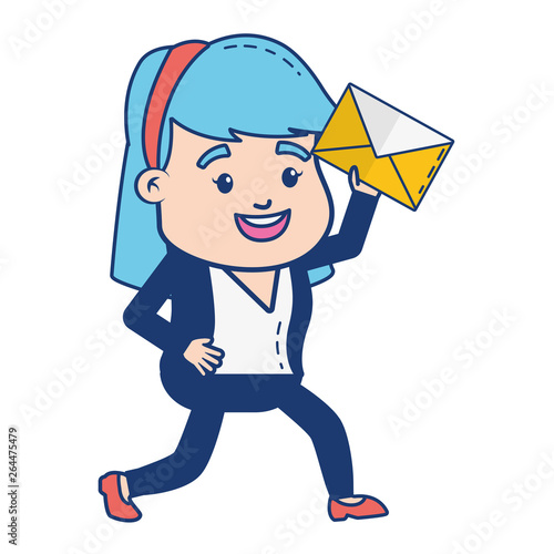 woman with mail envelope