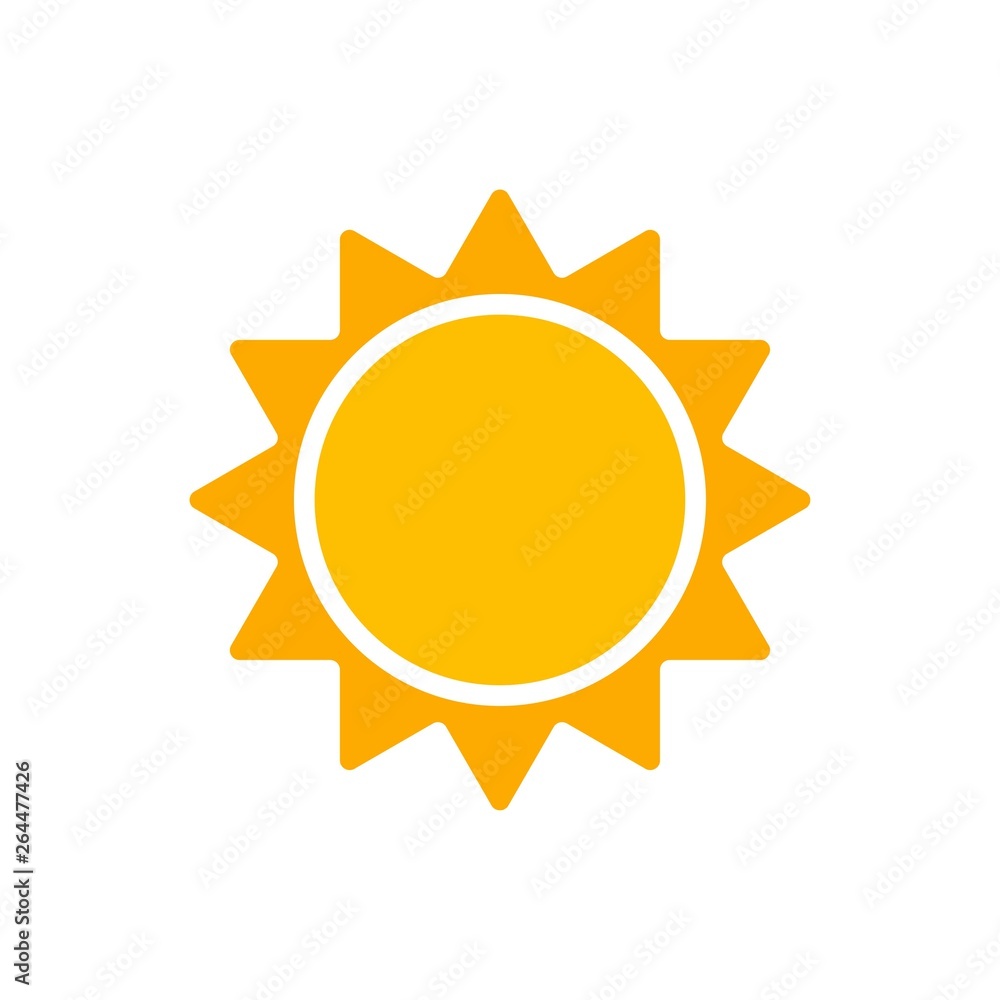 Sun icon, illustration yellow Sun icon, illustration yellow