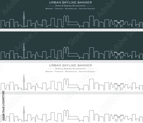 Munich Single Line Skyline Banner