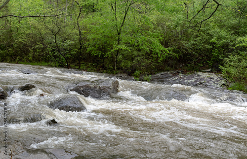 Spring rains create rapids in Hot Springs  Arkansas USA