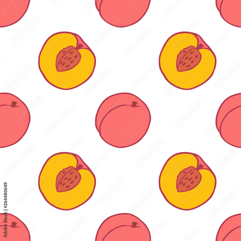 Fruit peach seamless pattern Fruit peach seamless pattern