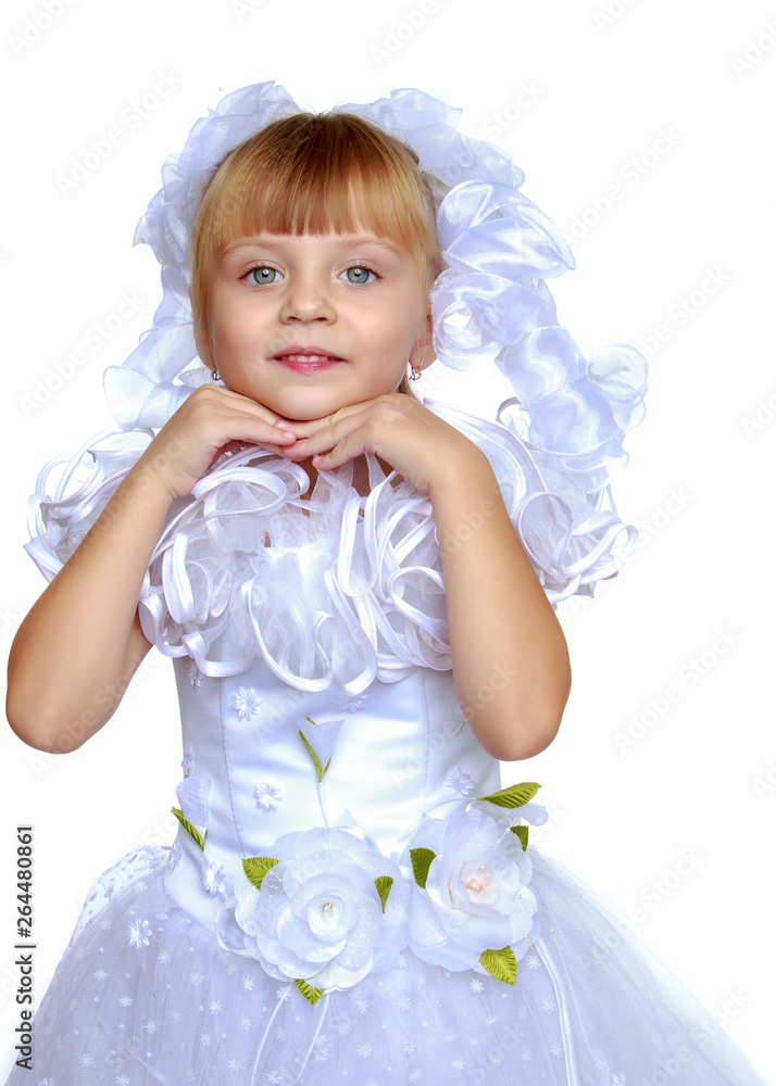 Little girl posing in the studio. Close-up. Little girl posing in the studio. Close-up.