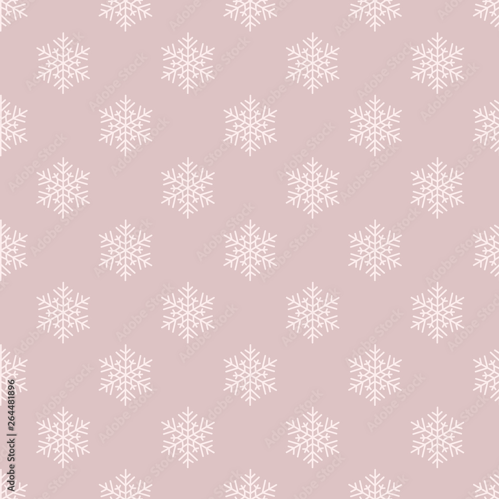 Simple monochrome bohemian Christmas snowflakes vector seamless pattern background for fabric, wallpaper, scrapooking projects for the winter Holidays.