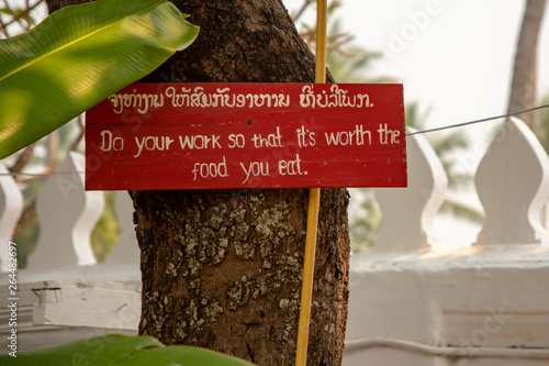 Fényképezés Inspirational signa at Buddhist Temple