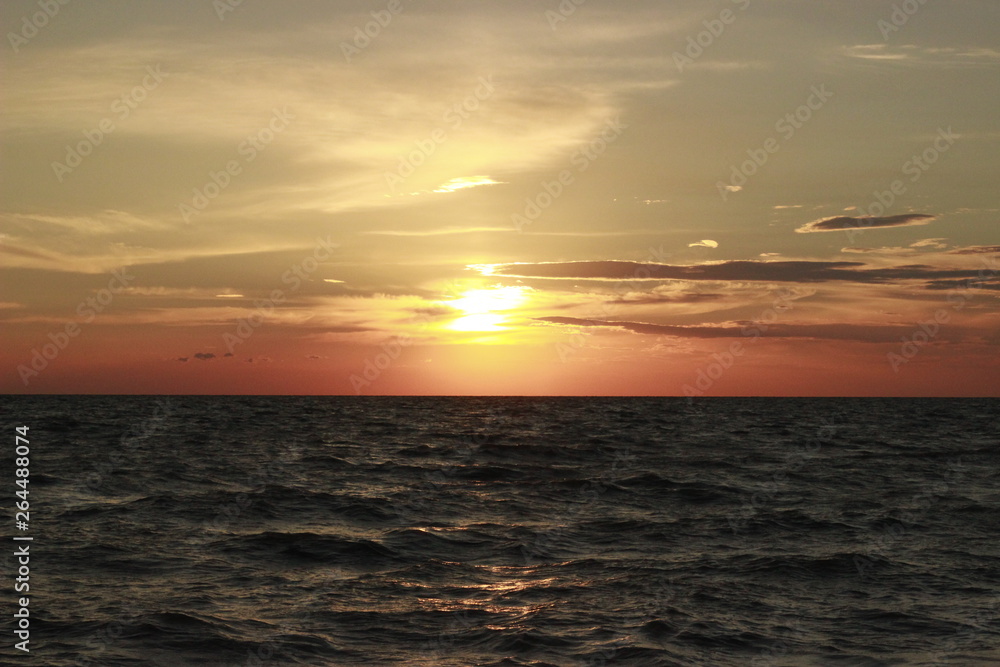sunset over the sea sunset over the sea