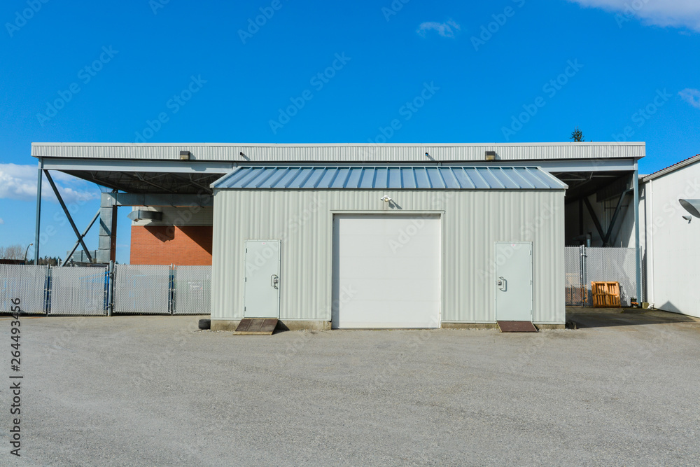 Mobile storage shed installed on the ground for temporary use Mobile storage shed installed on the ground for temporary use
