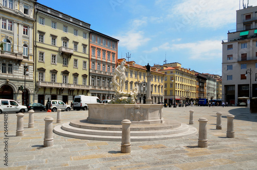 TRIESTE, ITALY: Piazza Unità d'Italia (Unity of Italy Square) main square in Trieste, a seaport city in northeast Italy. Located at the foot of the hill with the castle of San Giusto.