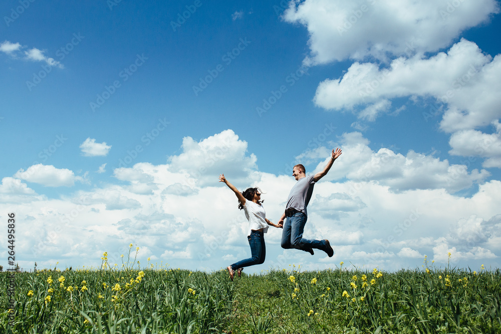 Portrait of a happy young couple. Portrait of a happy young couple.