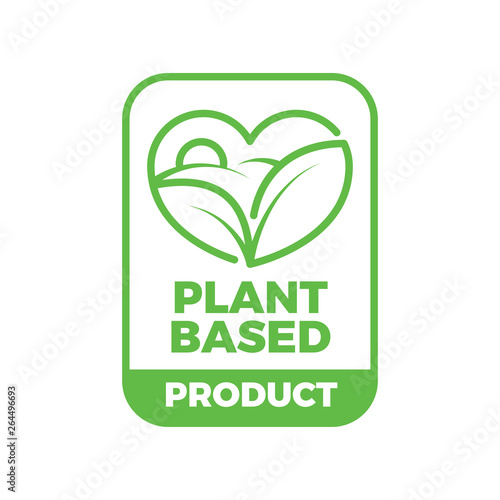 Plant Based Organic Product Icon Seal Symbol Label Certificate Healthy Eco Icon
