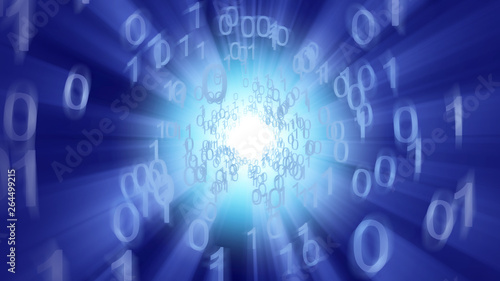 Fotografie Binary data abstract with a cyberspace tunnel.