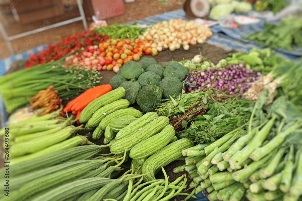 Shops selling vegetables at the market