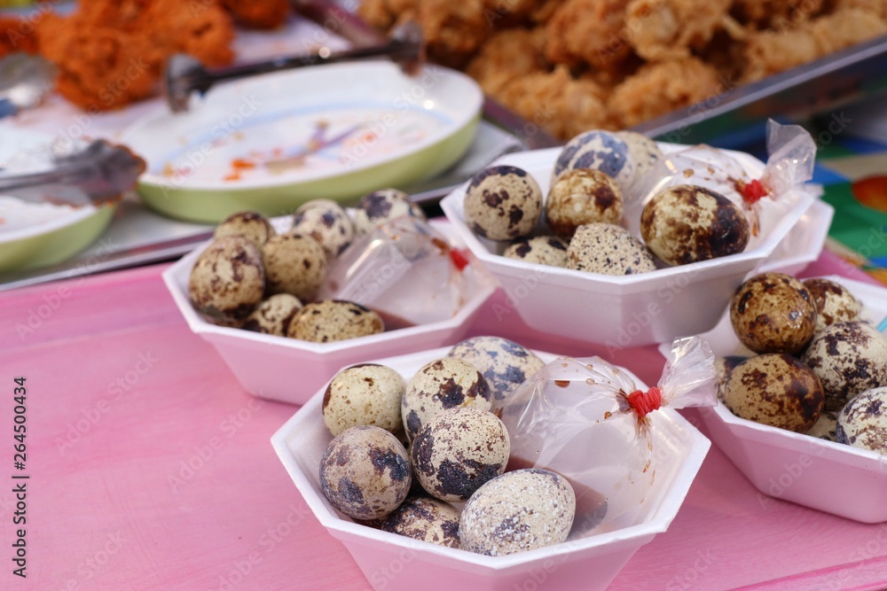 Quail eggs at street food