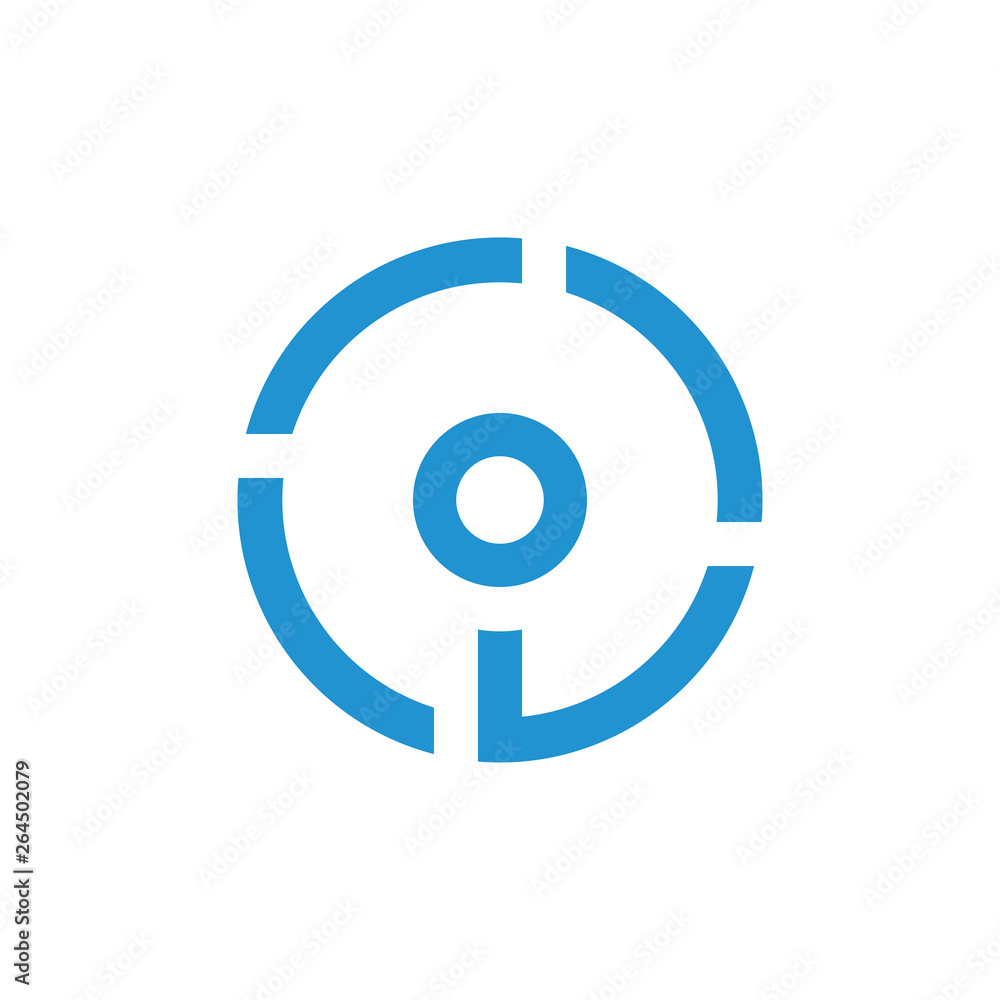 simple letter i circle geometric line process logo vector simple letter i circle geometric line process logo vector