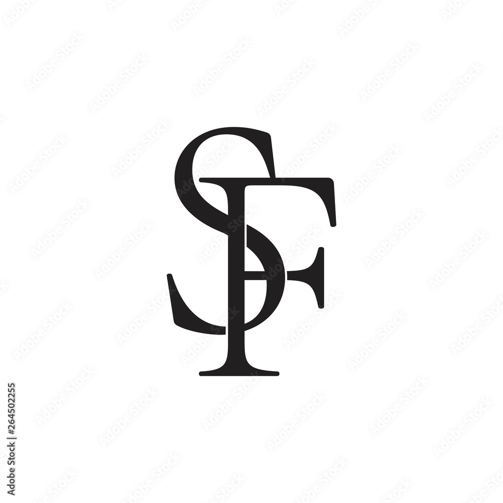 letter sf simple linked overlapping logo vector letter sf simple linked overlapping logo vector