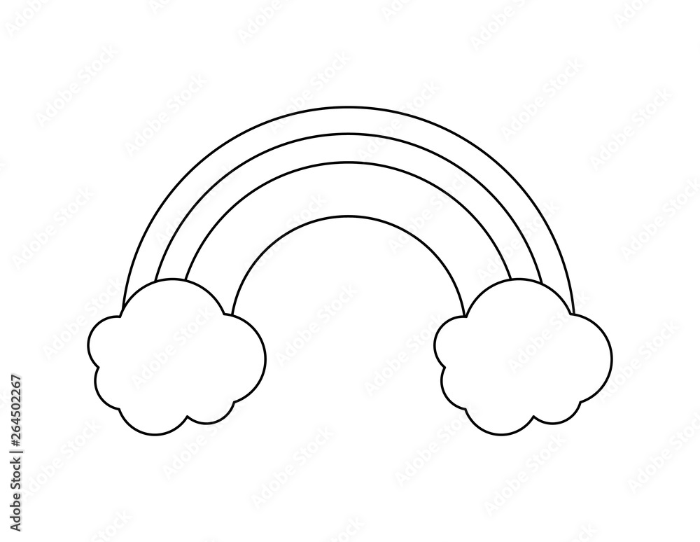 rainbow with clouds isolated icon rainbow with clouds isolated icon