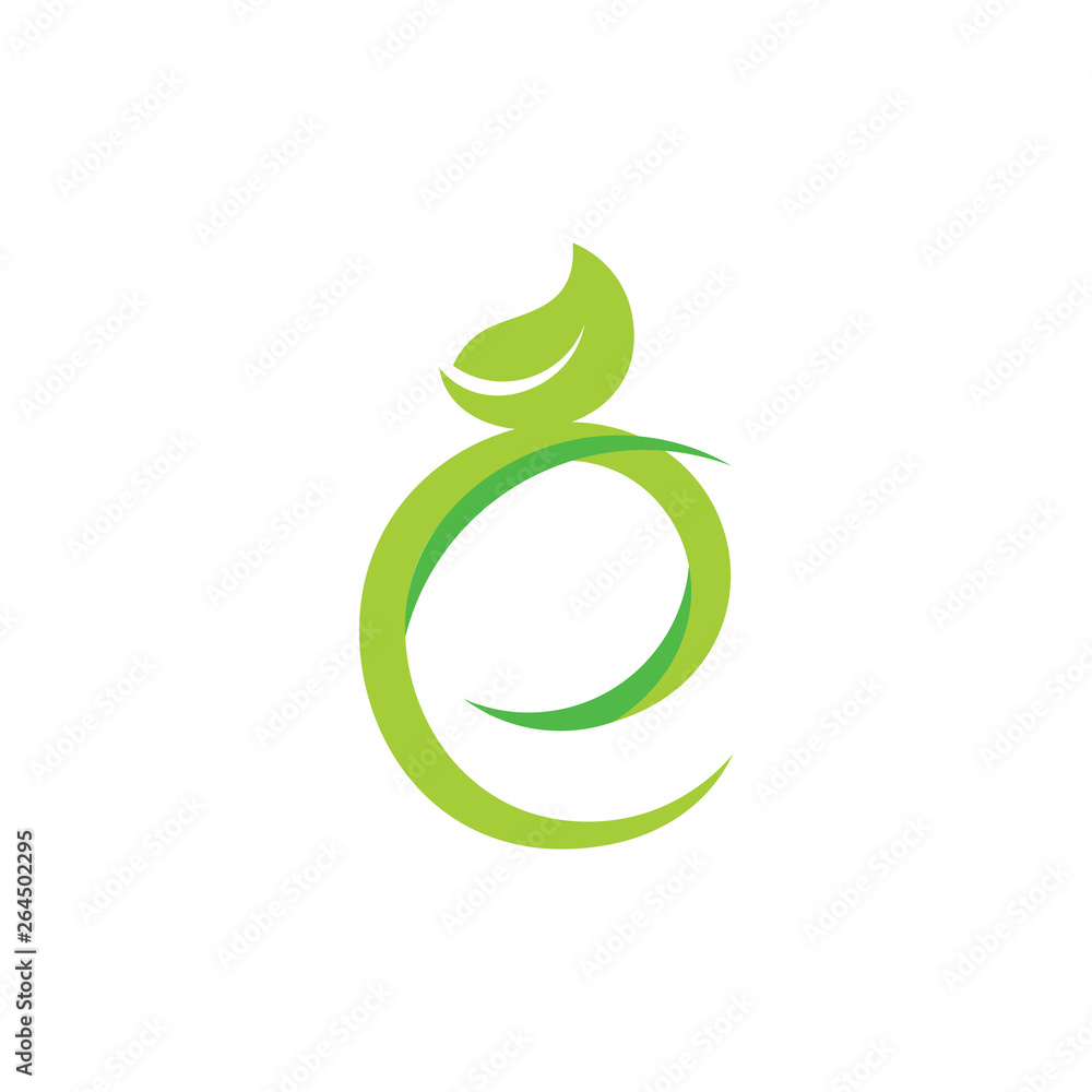 letter e leaf circle logo vector letter e leaf circle logo vector
