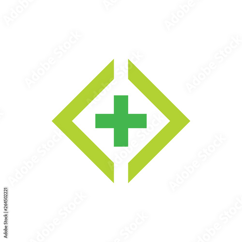 plus medical colorful geometric square logo vector