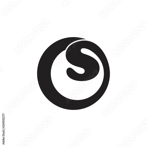letters os simple circle curves loop logo vector