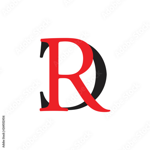 letter dr simple linked logo vector
