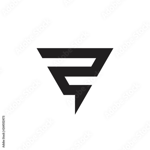 Free Download letter r thunder shape triangle logo vector - GFXLoad