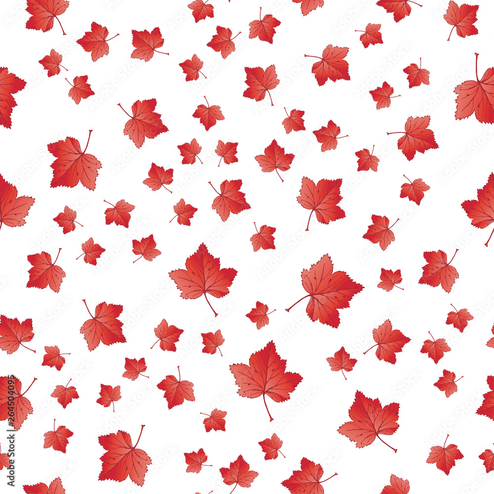 Seamless red autumn leaves pattern. Seamless red autumn leaves pattern.