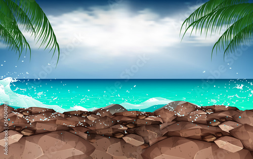 landscape of rock beach