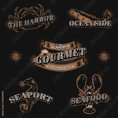 Vintage marine logos