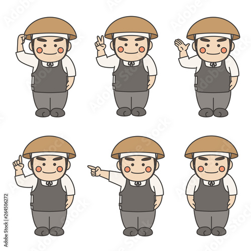 車夫ポーズセット