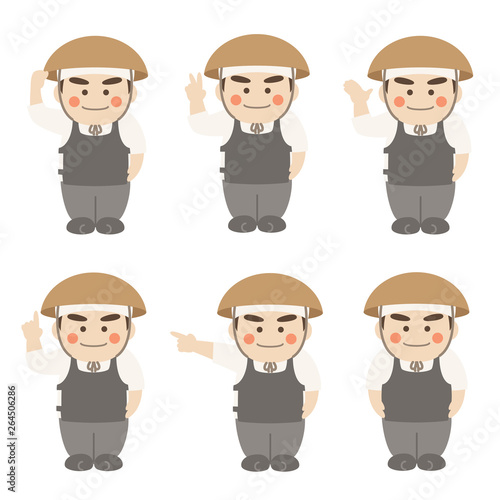 車夫ポーズセット