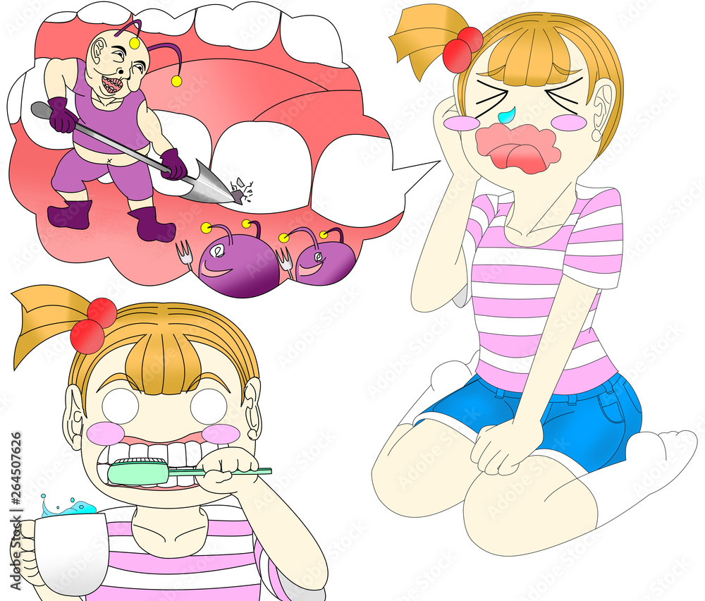 歯磨き虫歯予防イラスト Stock Illustration Adobe Stock 歯磨き虫歯予防イラスト Stock Illustration Adobe Stock