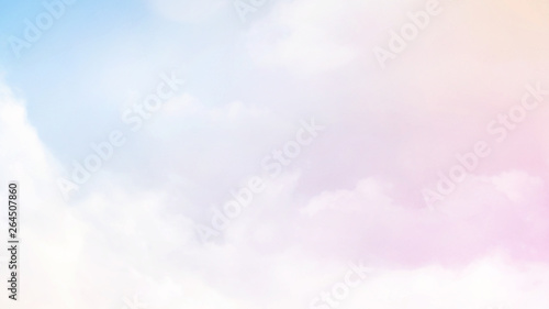 Abstract blurred beautiful soft cloud background with a pastel multicolored gradient with bokeh concept for wedding card design or presentation