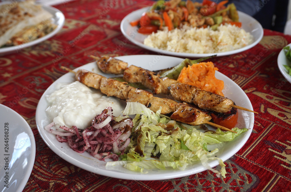 Chicken kababs the traditional Turkish food Chicken kababs the traditional Turkish food