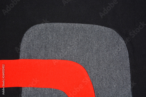 Red with black texture wool fabric