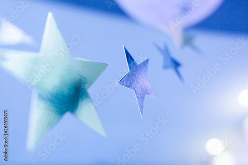 Abstract blur blue Pentagram background