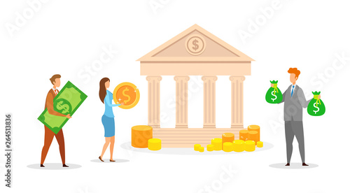 Banking, Cash Transactions Vector Illustration