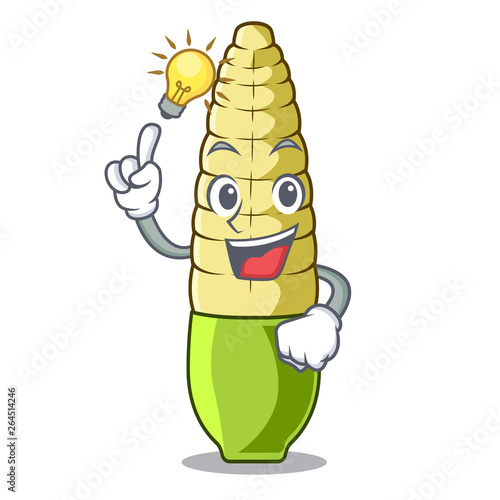 Have an idea baby corn fried on cartoon plate