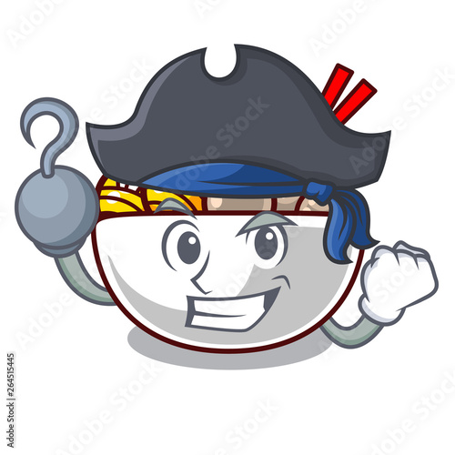 Pirate meatball fried on the cartoon plate