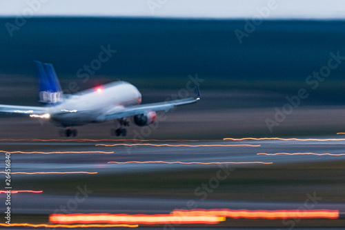 Stockholm, Sweden A jet airplane landing at Arlanda Airport.