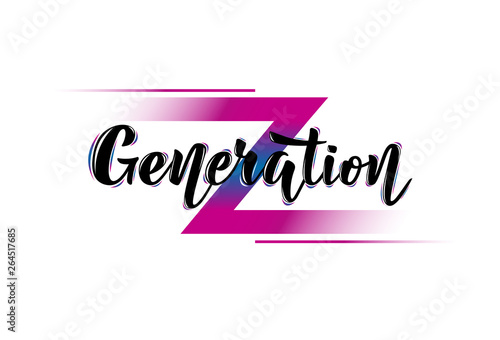 Vector illustration with color phrase Generation Z