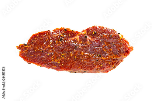 Schilderij op canvas Beef Steak Meat marinated closeup isolated on a white background