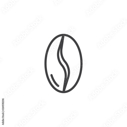 Coffee bean line icon. linear style sign for mobile concept and web design. Vertical coffee grain outline vector icon. Coffee shop symbol, logo illustration. Pixel perfect vector graphics