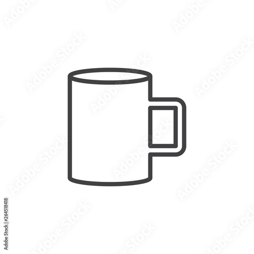 Coffee mug line icon. linear style sign for mobile concept and web design. Cup of coffee outline vector icon. Symbol, logo illustration. Pixel perfect vector graphics