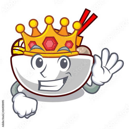 King meatballs are served in cartoon bowl