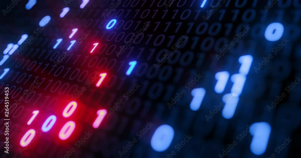 Hacking digital binary code matrix 01 background loop. Hacker, dark web, matrix, Digital data code in safety security technology concept. Abstract seamless red and blue 3D rendering Hacking digital binary code matrix 01 background loop. Hacker, dark web, matrix, Digital data code in safety security technology concept. Abstract seamless red and blue 3D rendering