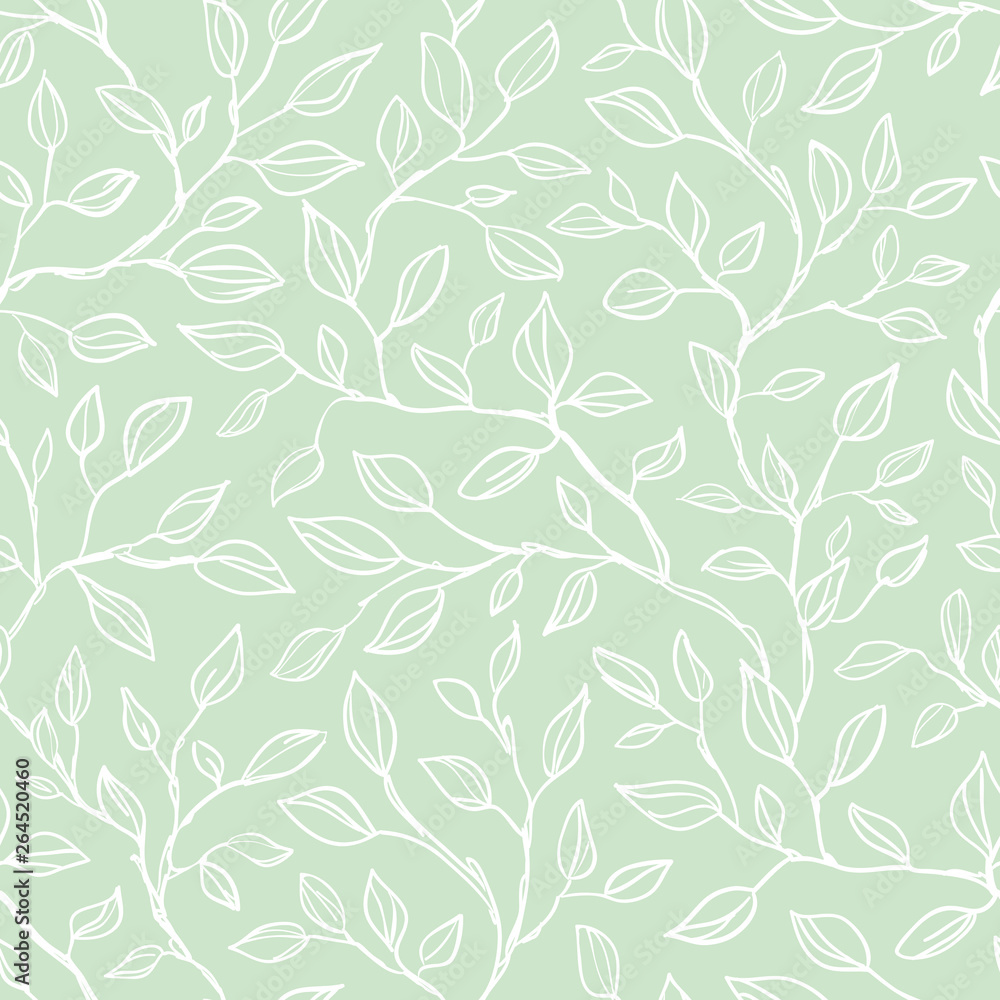 Seamless leaves background. Vector seamless pattern with graphic leaves for textile print, page fill, wrapping paper, web design Seamless leaves background. Vector seamless pattern with graphic leaves for textile print, page fill, wrapping paper, web design