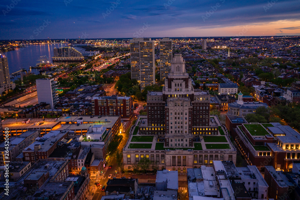 Obraz premium Aerial of Philadelphia Skyline