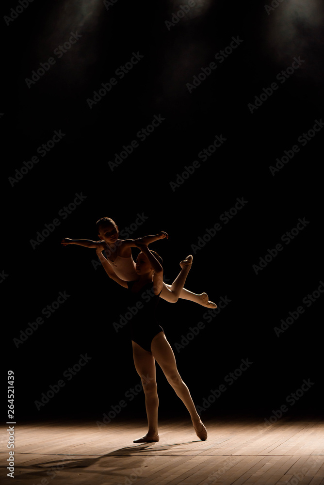 © nagaets - Acrobatic dance. Dance with elements of acrobatics. Girls doing dance support. © nagaets - Acrobatic dance. Dance with elements of acrobatics. Girls doing dance support.