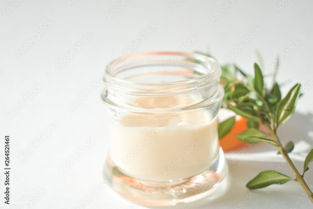 fresh yogurt with mint