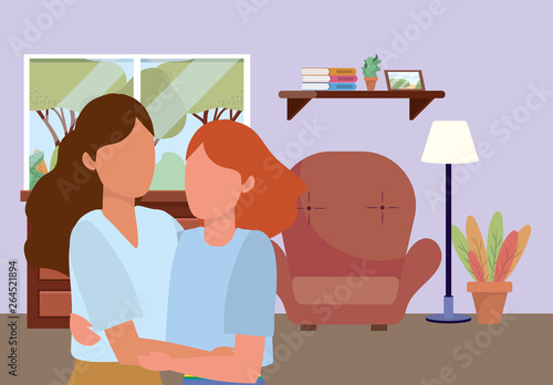 casual happy people cartoon