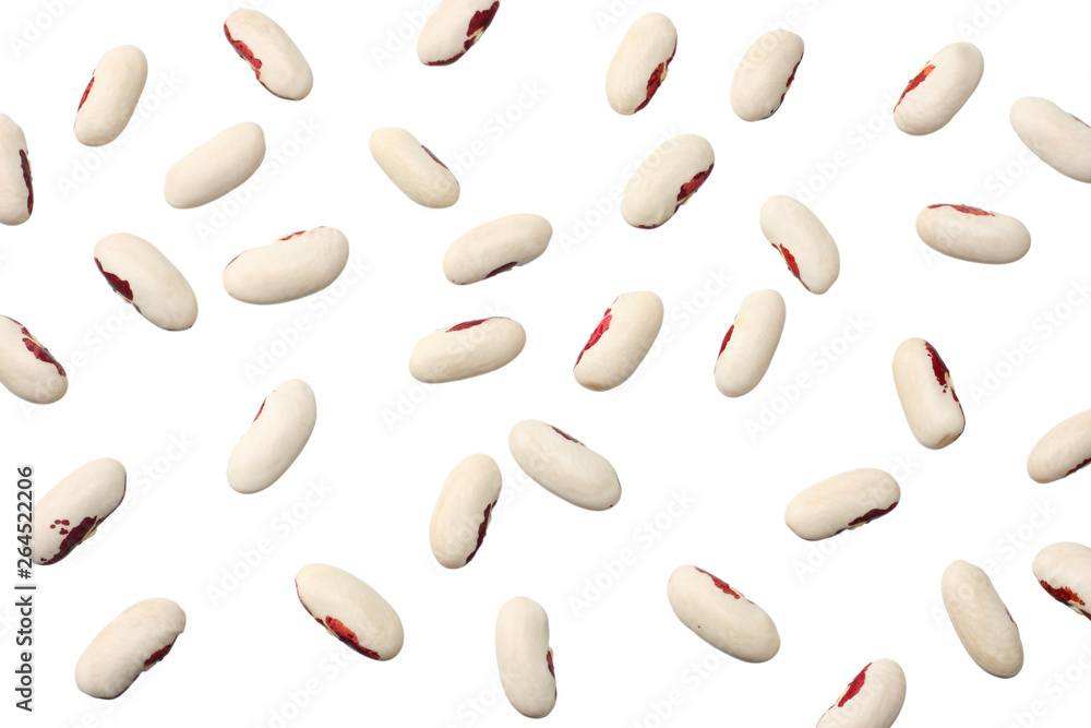 white kidney beans isolated on white background. top view white kidney beans isolated on white background. top view
